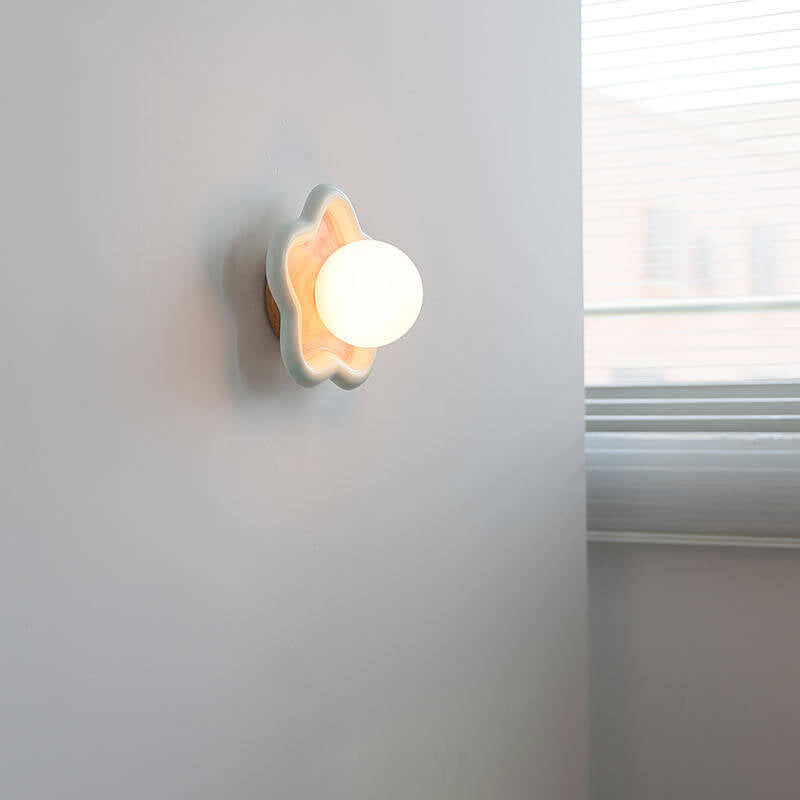 Nordic Creative Ceramic Star Design Glass Ball 1-Light Wall Sconce Lamp
