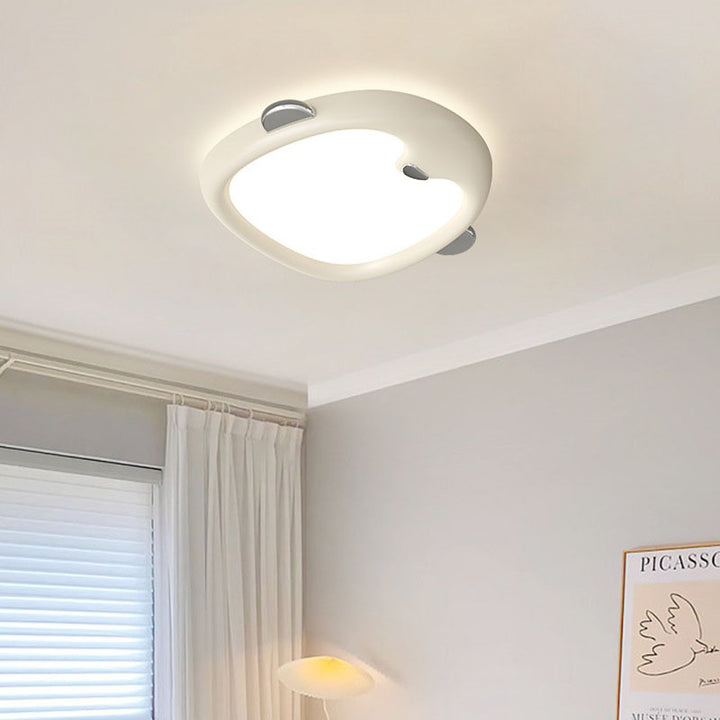 Contemporary Nordic Kids Iron Resin Acrylic Penguin LED Flush Mount Ceiling Light For Bedroom