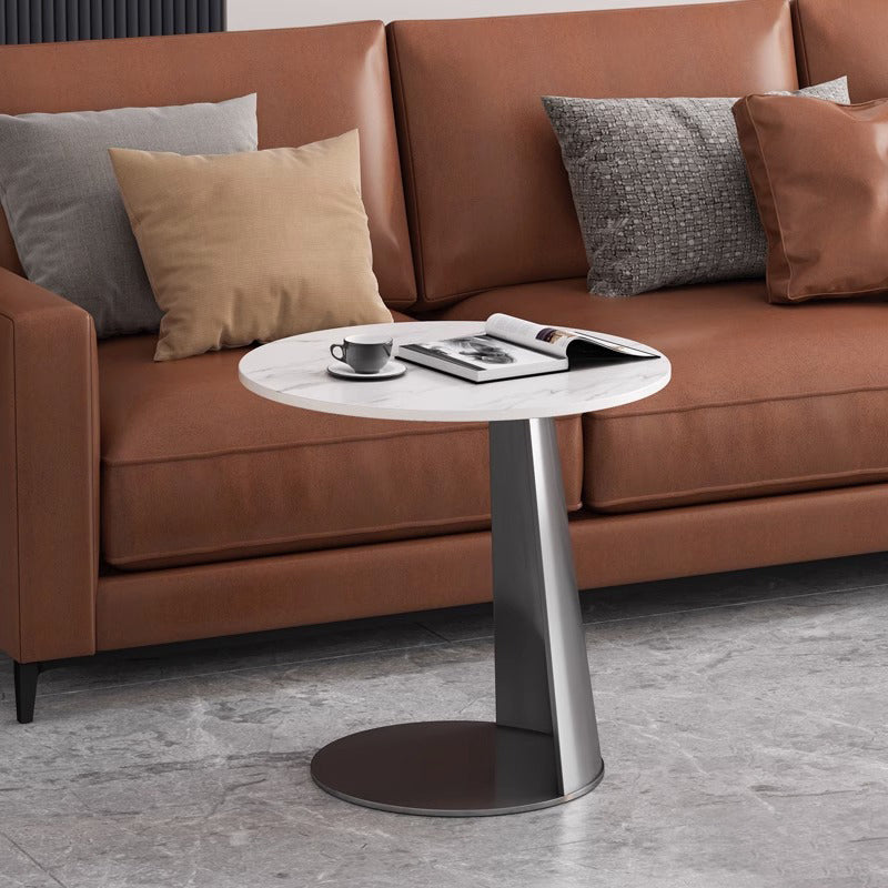 Table basse contemporaine ronde en acier au carbone pour salon 