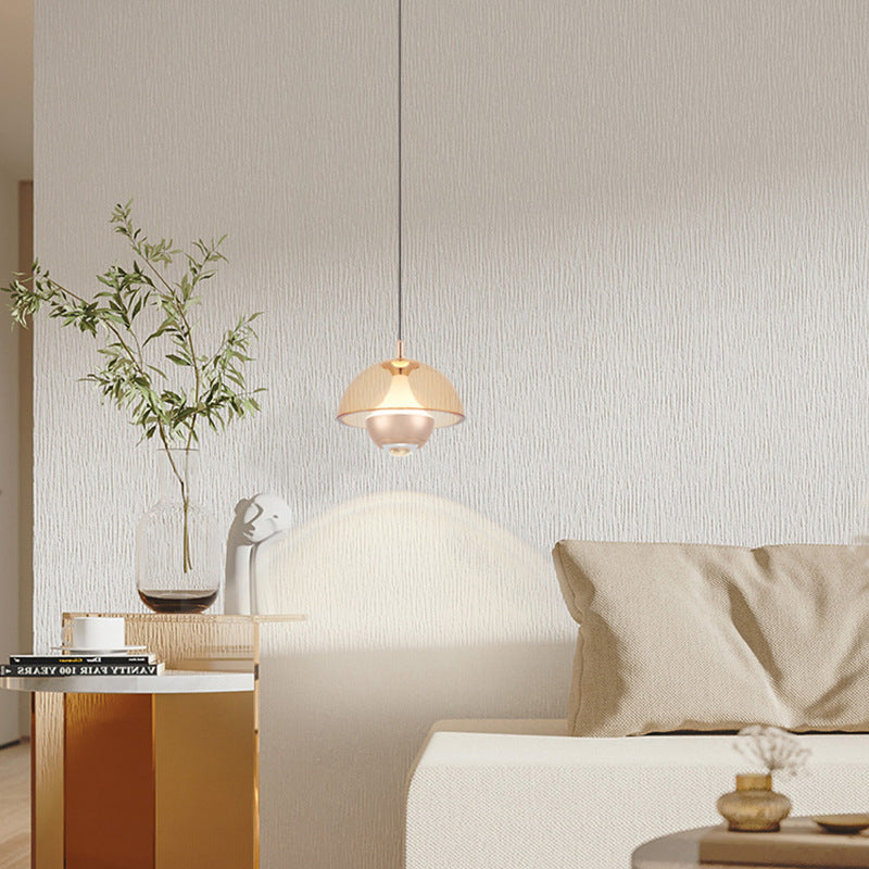 Moderne Einfachheit Hemisphäre Liftable Aluminium Acryl LED Pendelleuchte für Esszimmer 