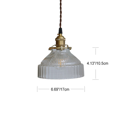 Contemporary Nordic Brass Glass Round Shape 1-Light Pendant Light For Living Room