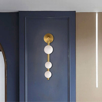 Lámpara de Aplique de Pared de Bola de Vidrio de Hierro de Simplicidad Moderna 3/5/7 Luces Para Sala de Estar 