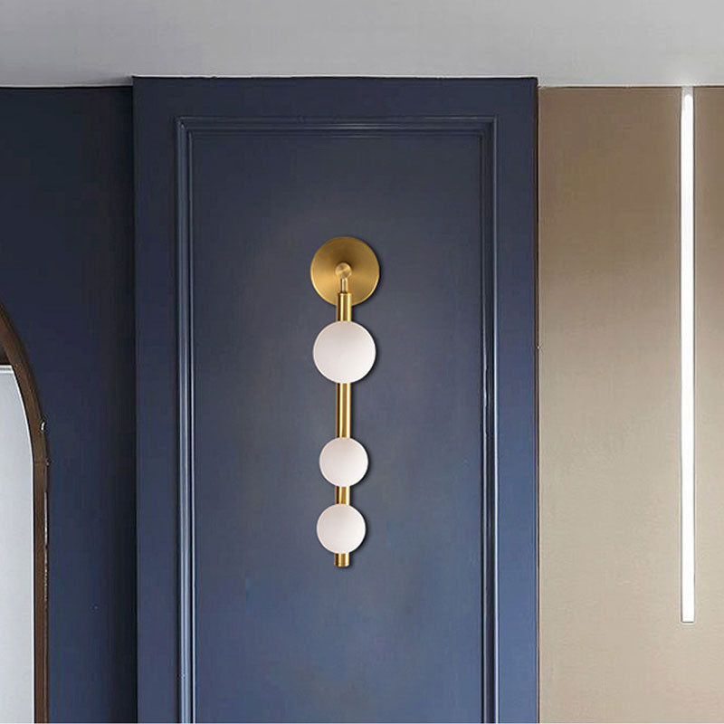 Lámpara de Aplique de Pared de Bola de Vidrio de Hierro de Simplicidad Moderna 3/5/7 Luces Para Sala de Estar 
