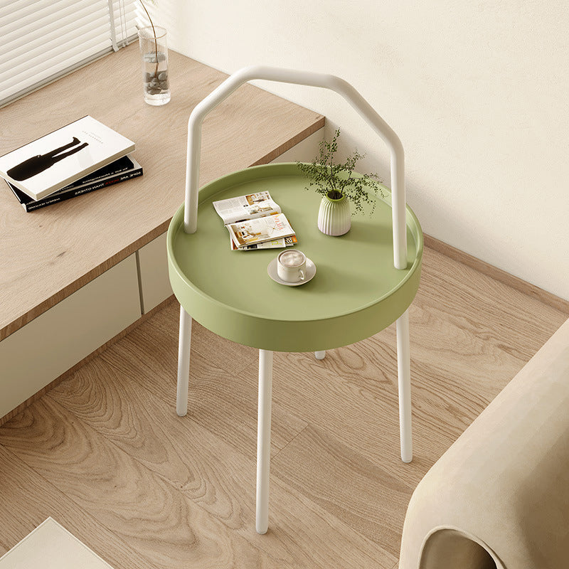 Mesa de café redonda minimalista moderna de hierro y PC de 1 nivel para sala de estar 
