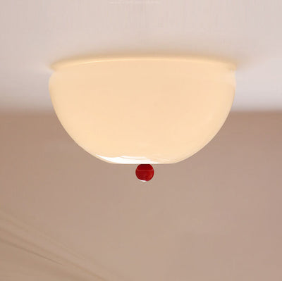 Nordic Minimalist Iron Round Glass Shade 4-Light Flush Mount Ceiling Light