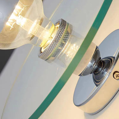 Nordic Modern Iron Ball Transparent Glass Disc 1-Light Wall Sconce Lamp
