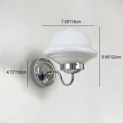 Zeitgenössische Retro Runde Wolken Eisen Glas 1-Licht Wandleuchte Lampe für Schlafzimmer 
