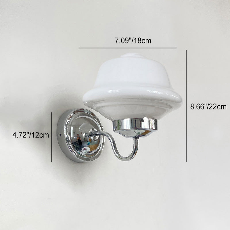 Zeitgenössische Retro Runde Wolken Eisen Glas 1-Licht Wandleuchte Lampe für Schlafzimmer 