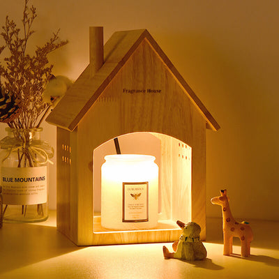 Japanese Creative House Design Log Wood 1- Light Melting Wax Table Lamp