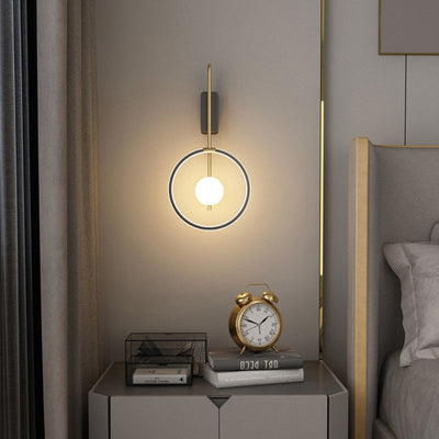 Applique Murale à LED en Aluminium Cercle Anneau Bande de Silicone Simplicité Moderne pour Salon 