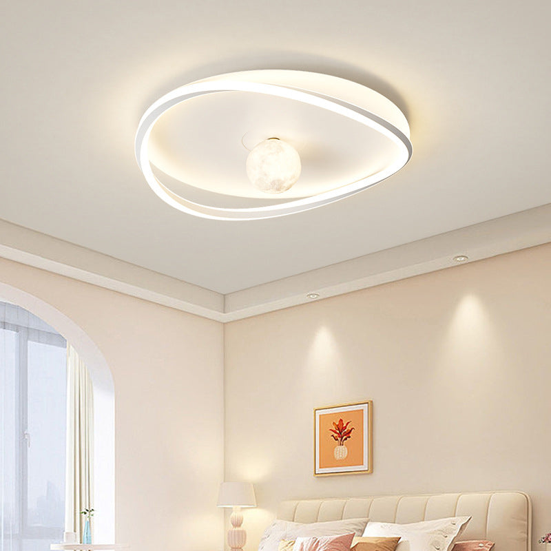 Moderne minimalistische Kreisring Eisen Acryl Aluminium LED Unterputz Deckenleuchte für Schlafzimmer 