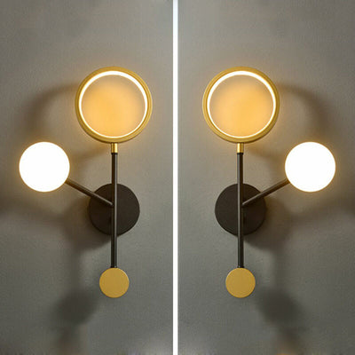 Modern Creative Aluminum Lamp Ring Acrylic LED Wall Sconce Lamp