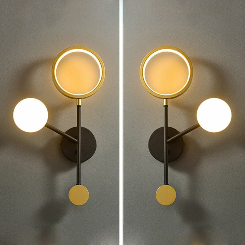 Modern Creative Aluminum Lamp Ring Acrylic LED Wall Sconce Lamp