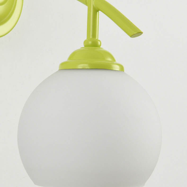 Lampe murale moderne Art déco ronde en verre et métal à 1 lumière pour chambre à coucher 