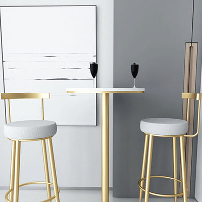Tabouret de bar rond en fer minimaliste moderne avec dossier et repose-pieds pour cuisine 
