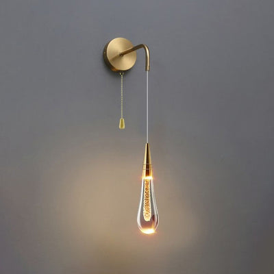Modern Luxury Teardrop Shape Glass LED Wall Sconce Lamp For Bedroom