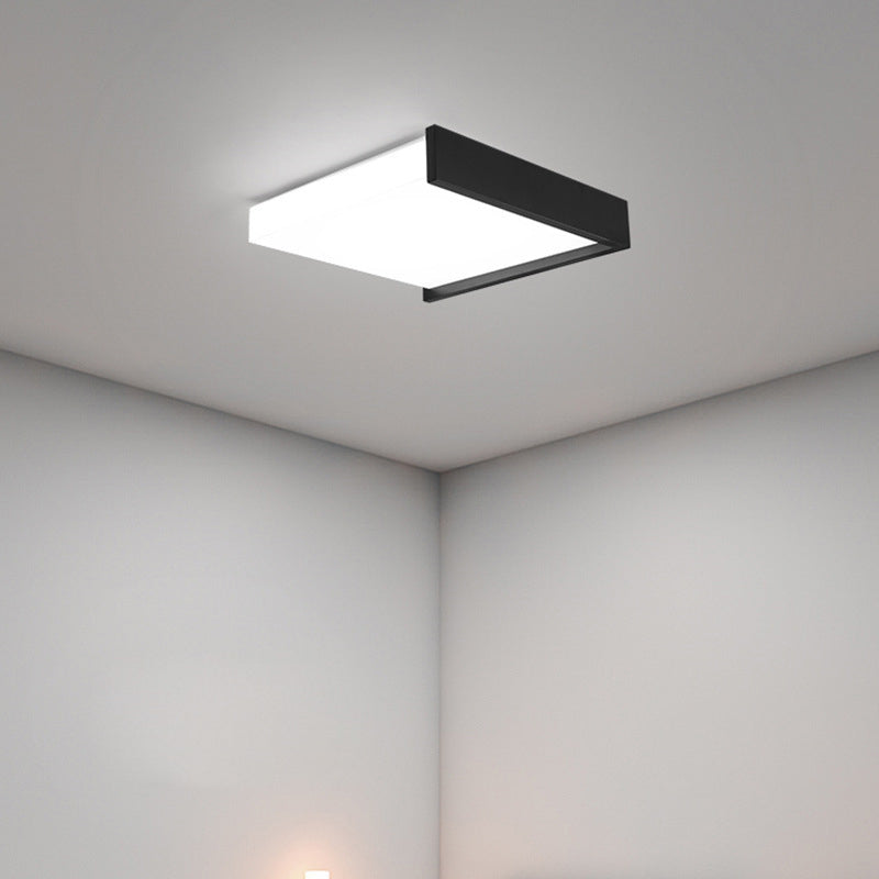Zeitgenössische nordische quadratische Eisen-Acryl-LED-Deckenleuchte für Wohnzimmer 