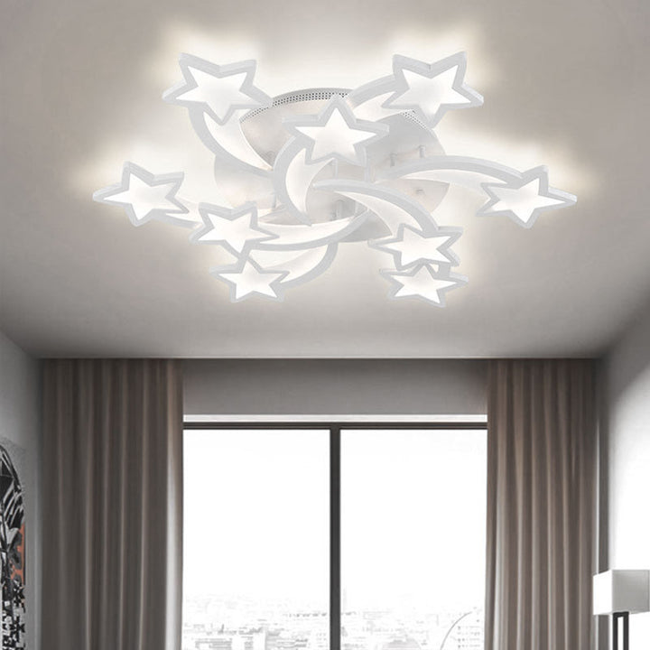 Plafonnier LED semi-encastré en acrylique avec matériel étoile minimaliste moderne pour salon 