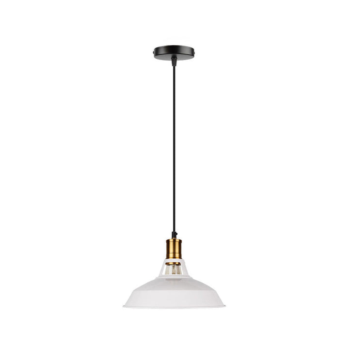 Suspension Luminaire en Métal Fer Rond Vintage Traditionnel à 1 Lumière pour Chambre 