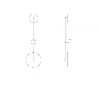 Moderne minimalistische geometrische Kreis Travertin Eisen 2-Licht Wandleuchte Lampe für Schlafzimmer 