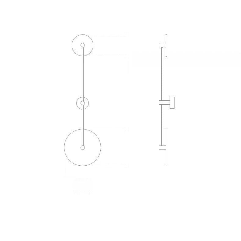 Moderne minimalistische geometrische Kreis Travertin Eisen 2-Licht Wandleuchte Lampe für Schlafzimmer 