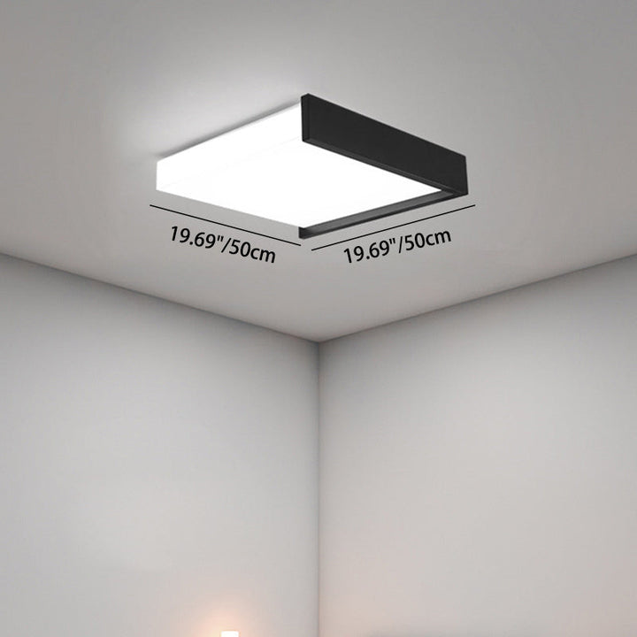 Zeitgenössische nordische quadratische Eisen-Acryl-LED-Deckenleuchte für Wohnzimmer 