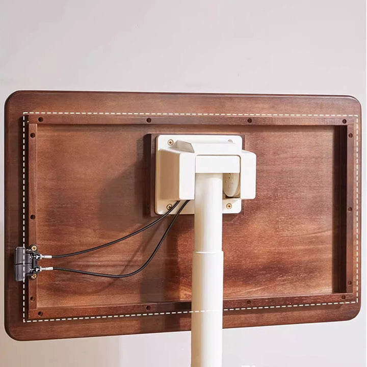 Mesa auxiliar moderna minimalista rectangular de madera maciza y hierro de 1 nivel para sala de estar 