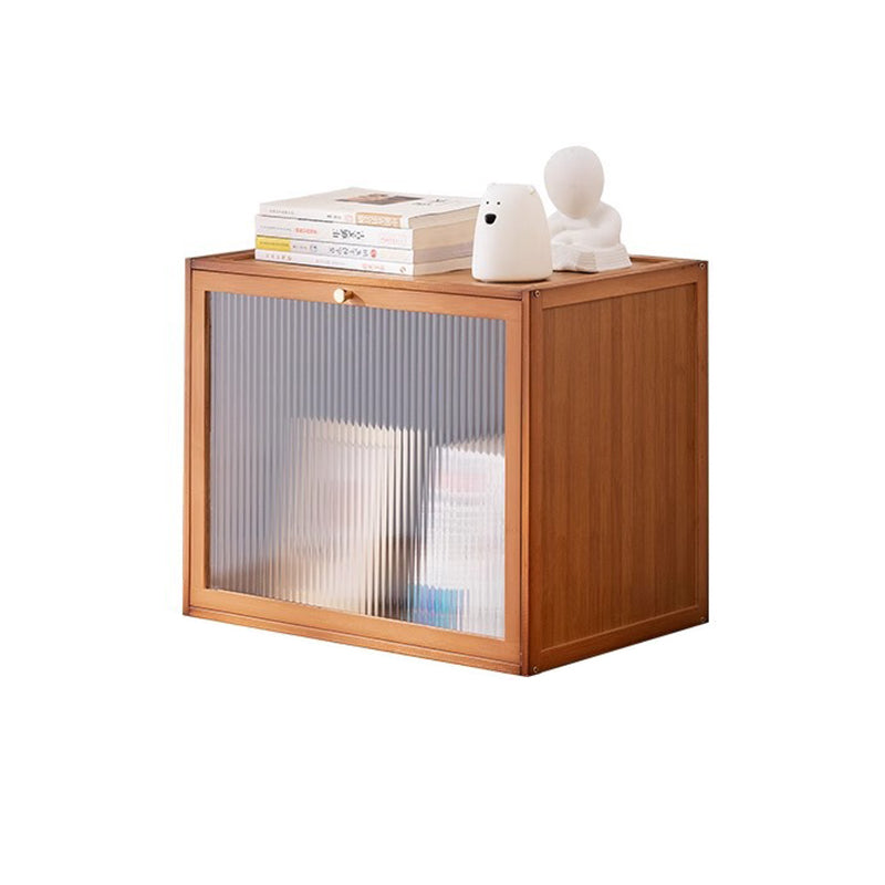 Modern Minimalist Rectangular Acrylic Bamboo Composite Board Bookshelves 1-Cabinet For Living Room