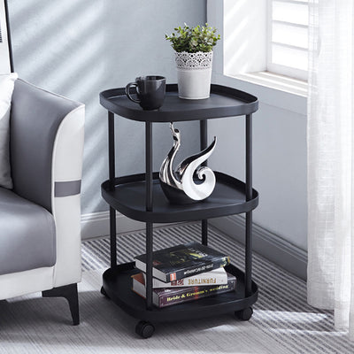 Modern Minimalist Rectangular PP Carbon Steel Side Table 2/3 Tier For Living Room
