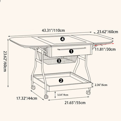Mesa de café rectangular contemporánea retro de madera, vidrio y metal con 3 almacenamientos para la sala de estar 