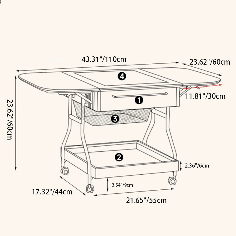 Mesa de café rectangular contemporánea retro de madera, vidrio y metal con 3 almacenamientos para la sala de estar 