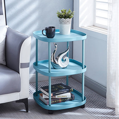 Modern Minimalist Rectangular PP Carbon Steel Side Table 2/3 Tier For Living Room