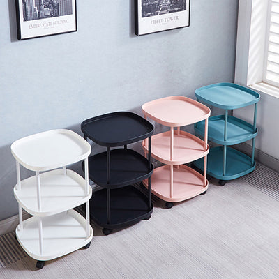 Modern Minimalist Rectangular PP Carbon Steel Side Table 2/3 Tier For Living Room