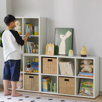 Contemporary Scandinavian Square Steel Modular Bookshelf 4/6-Cabinet For Living Room