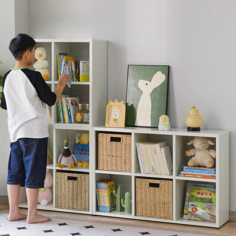 Contemporary Scandinavian Square Steel Modular Bookshelf 4/6-Cabinet For Living Room