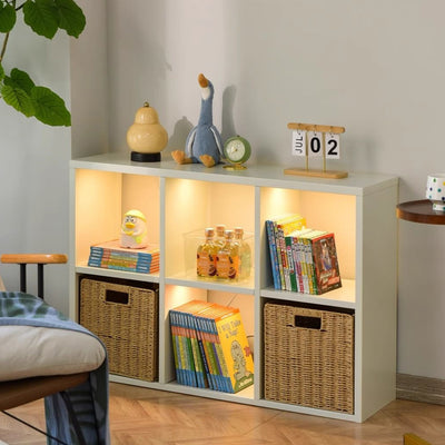 Contemporary Scandinavian Square Steel Modular Bookshelf 4/6-Cabinet For Living Room