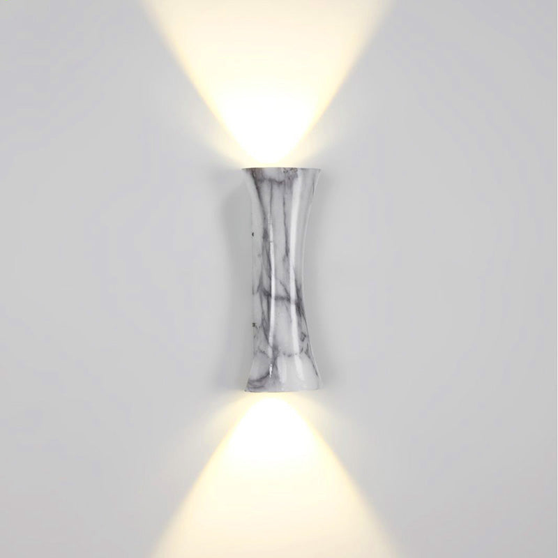 Lámpara de Aplique de Pared LED con Lente de Aluminio Iluminada Superior e Inferior Impermeable Moderna Minimalista Rectangular para Patio Exterior 