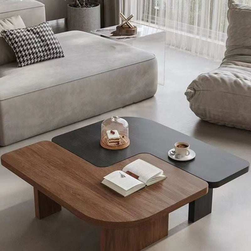 Mesa Auxiliar Rectangular Tradicional Japonesa de Pino de 1 Nivel para Sala de Estar 