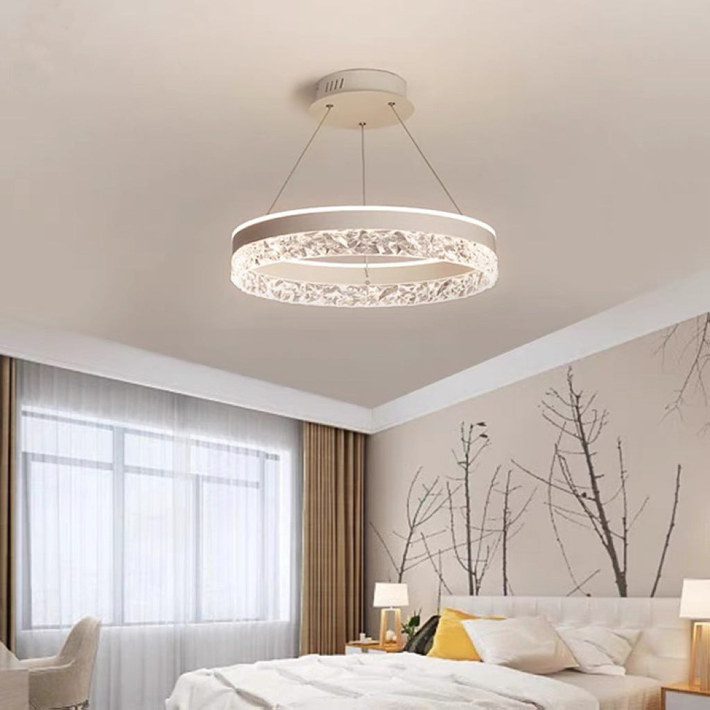 Moderne minimalistische Kreis Eisen Acryl LED Pendelleuchte für Schlafzimmer 