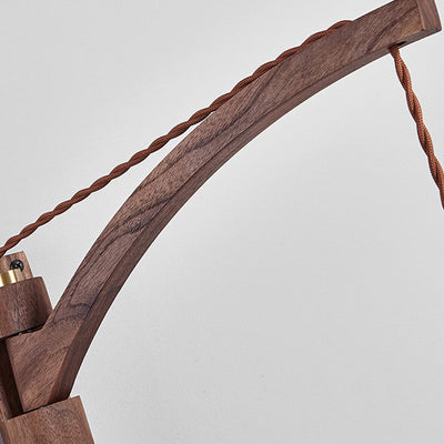 Japanese Wabi-Sabi Solid Wood Horn 1-Light Wall Sconce Lamp