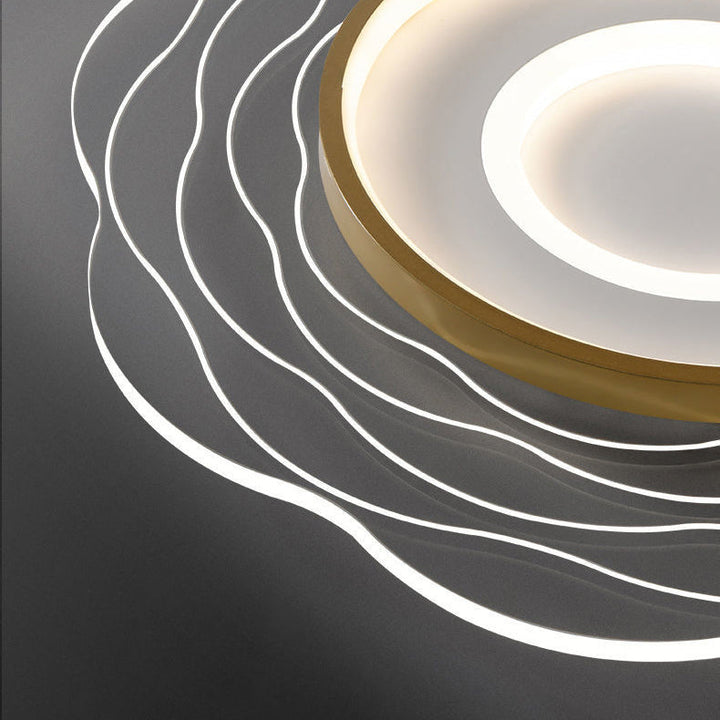 Plafonnier LED en aluminium acrylique minimaliste moderne avec motif floral pour salon 