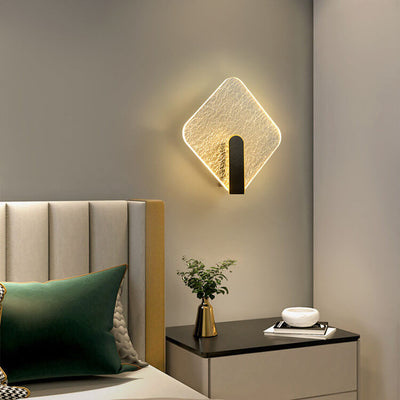 Modern Simplicity Geometry Crackle Acrylic Round Shade LED Wall Sconce Lamp For Bedroom