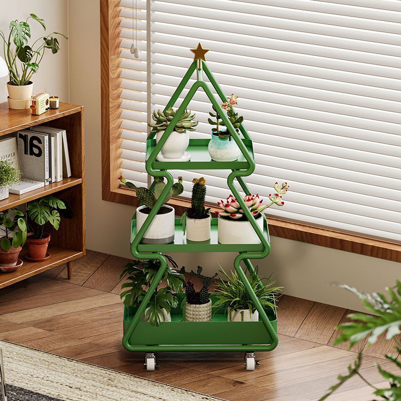 Zeitgenössischer kreativer Weihnachtsbaum Eisen Beistelltisch 3-stufig für Wohnzimmer 
