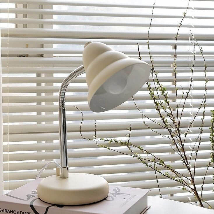 Contemporary Nordic Cream Yellow Cone Iron Adjustable 1-Light Table Lamp For Bedroom