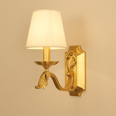 Applique murale en dôme de luxe moderne en tissu cuivre 1/2 lumière pour salon 