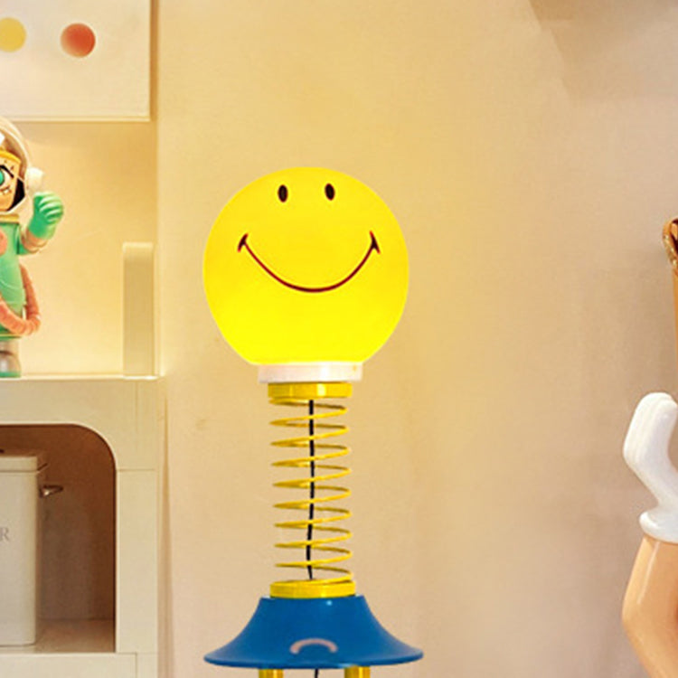 Lámpara de pie de hardware de PVC de 1 luz de primavera creativa contemporánea Smiley para sala de estar 
