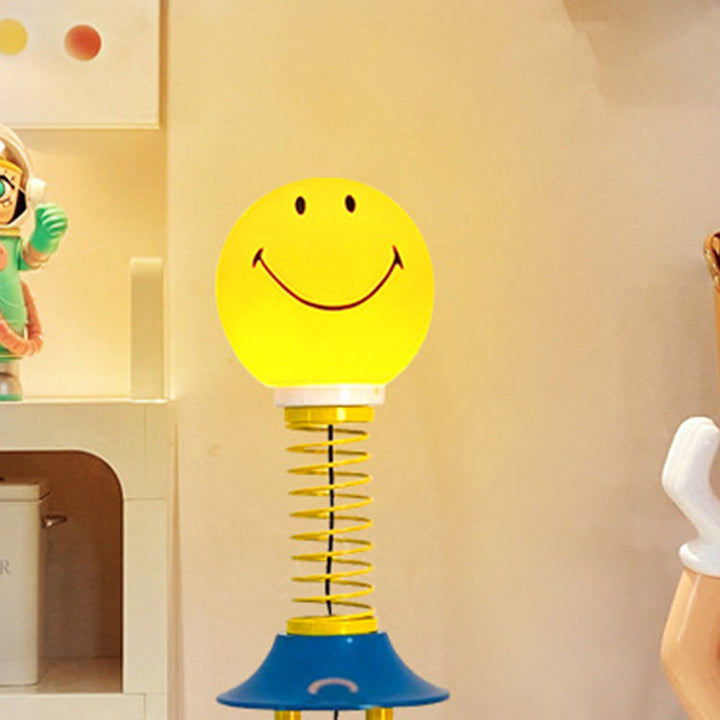 Lámpara de pie de hardware de PVC de 1 luz de primavera creativa contemporánea Smiley para sala de estar 