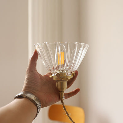 Dôme japonais traditionnel en fer cuivre et verre à 1 lumière pour salon 