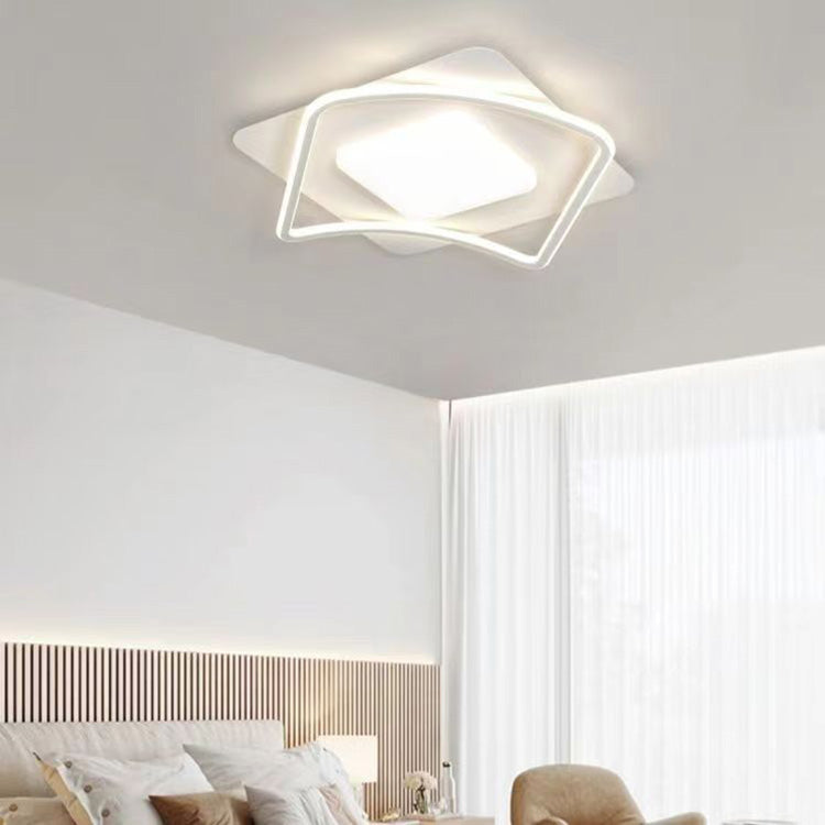 Plafonnier LED en acrylique avec matériel moderne minimaliste en forme de vague ronde carrée pour chambre à coucher 