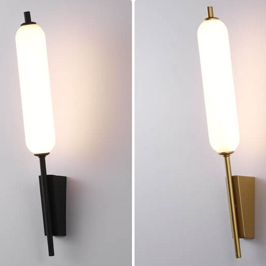 Aplique de pared LED de hierro y PC con brazo recto y diseño minimalista moderno para sala de estar y dormitorio 